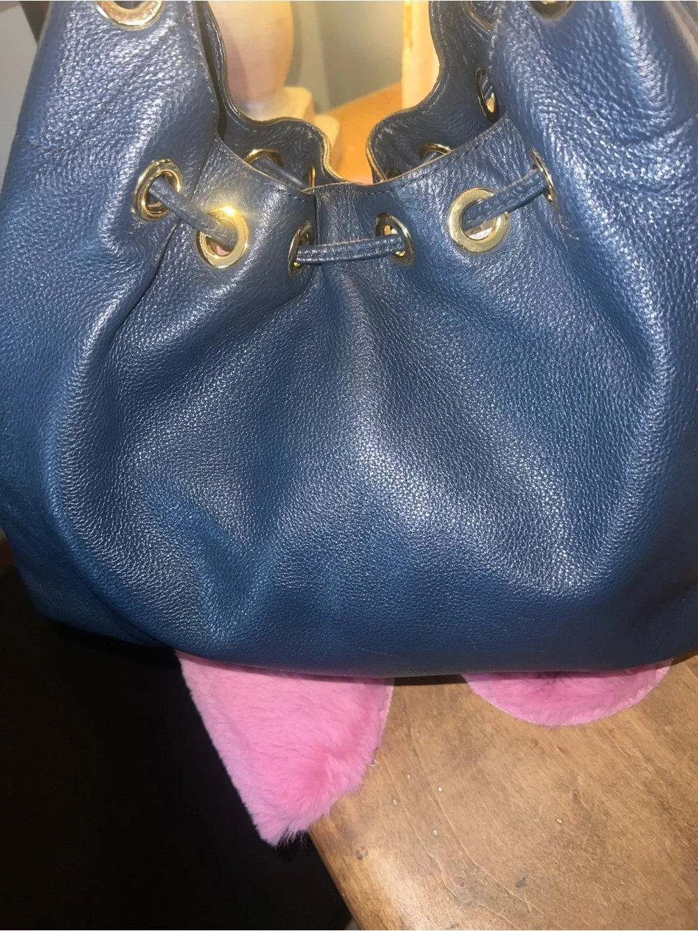 Michael Kors  Navy Leather Tassel Hobo Bag by Unknown Brand